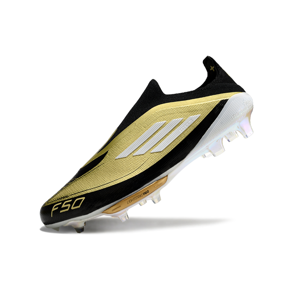 Chuteira Campo Adidas F50+ LL Messi FG Preto e Dourado 