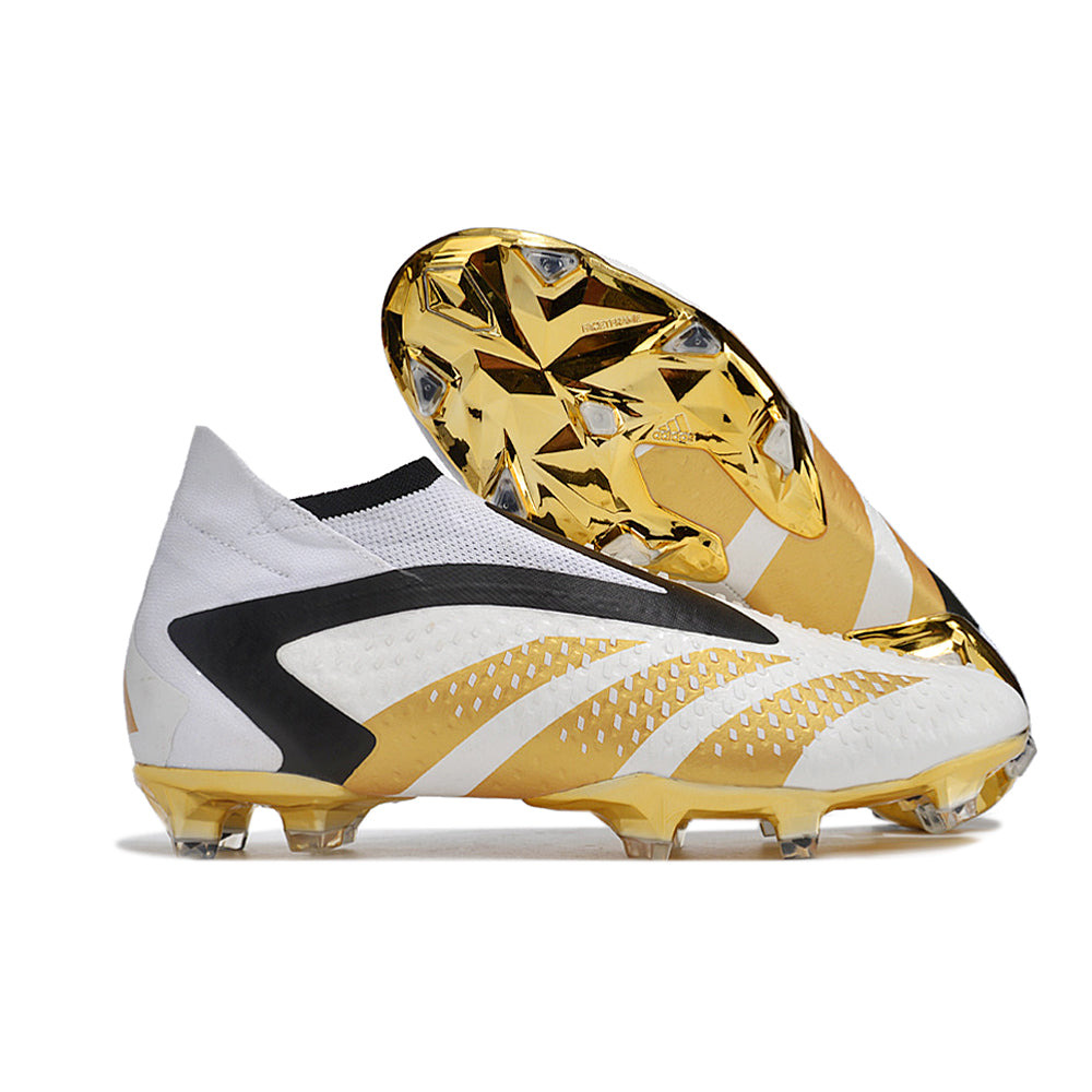 Chuteira Campo Adidas Predator Accuracy+ Bellingham FG Branca e Dourada