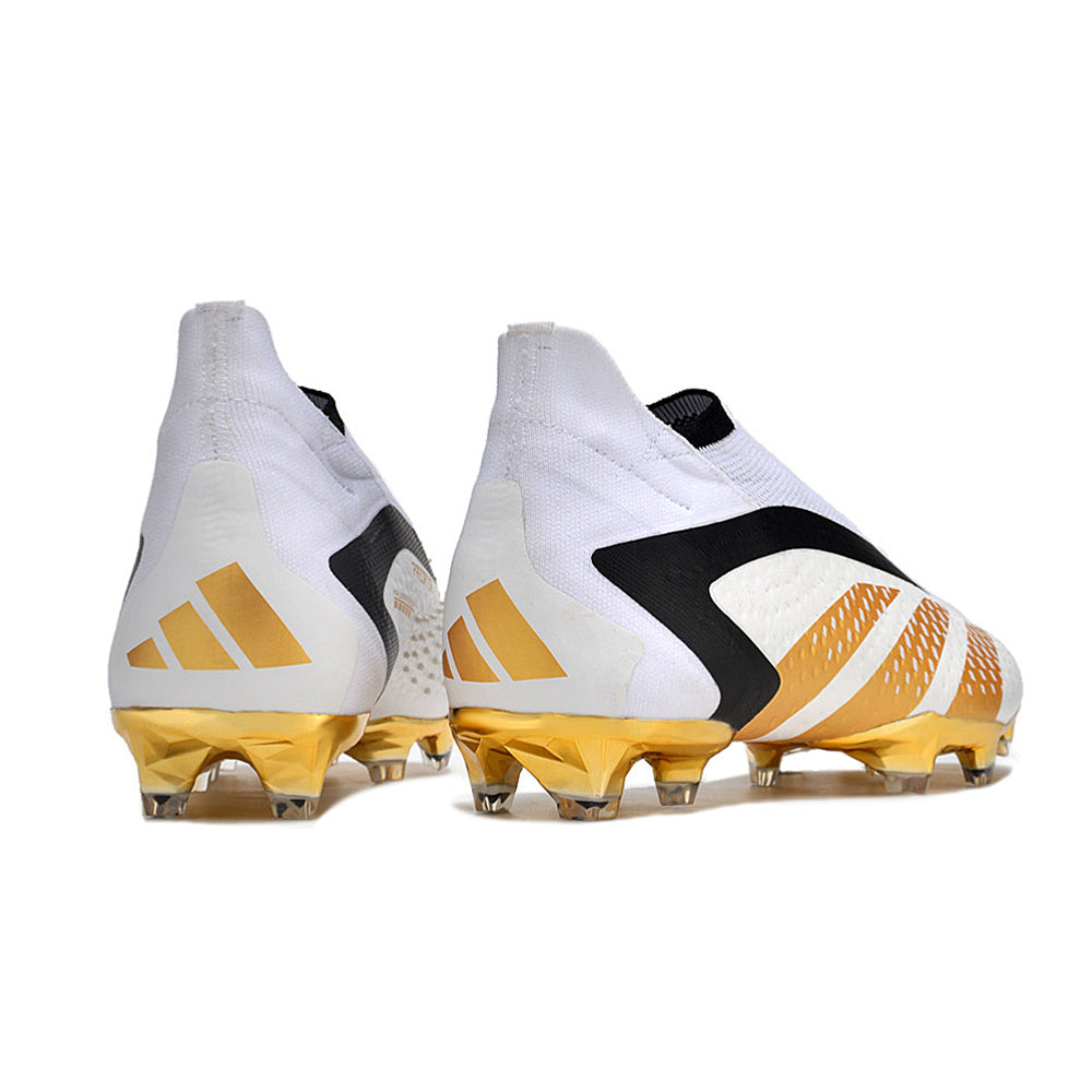 Chuteira Campo Adidas Predator Accuracy+ Bellingham FG Branca e Dourada