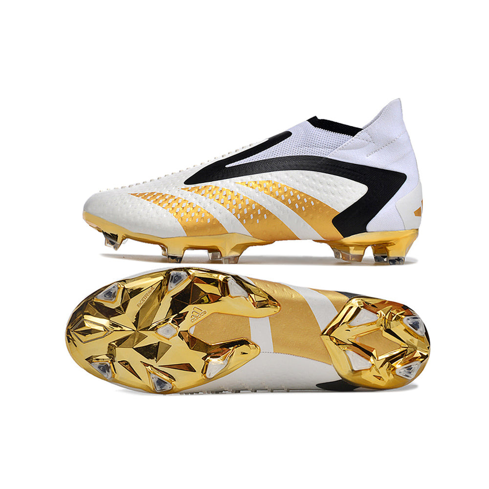 Chuteira Campo Adidas Predator Accuracy+ Bellingham FG Branca e Dourada