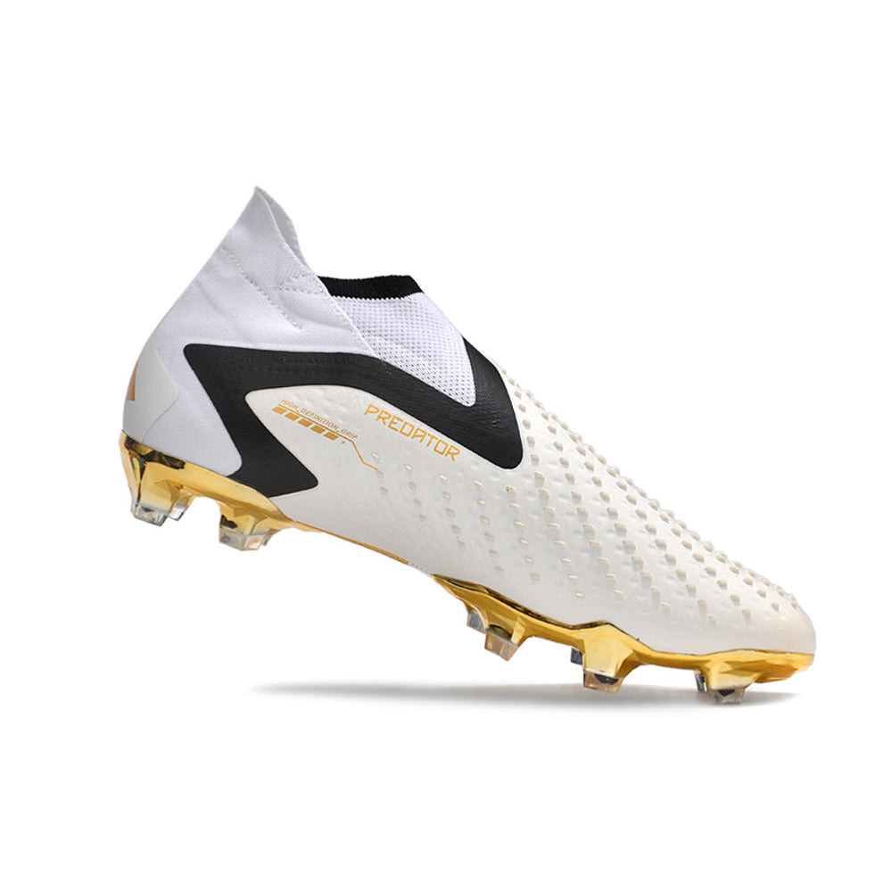 Chuteira Campo Adidas Predator Accuracy+ Bellingham FG Branca e Dourada