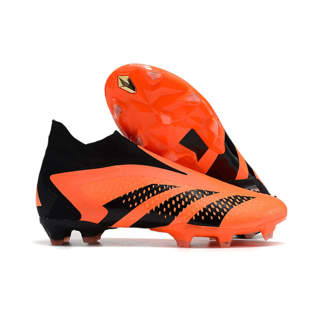 Chuteira Campo Adidas Predator Accuracy+ FG Preta e Laranja 