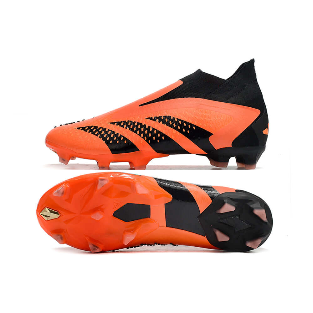 Chuteira Campo Adidas Predator Accuracy+ FG Preta e Laranja 