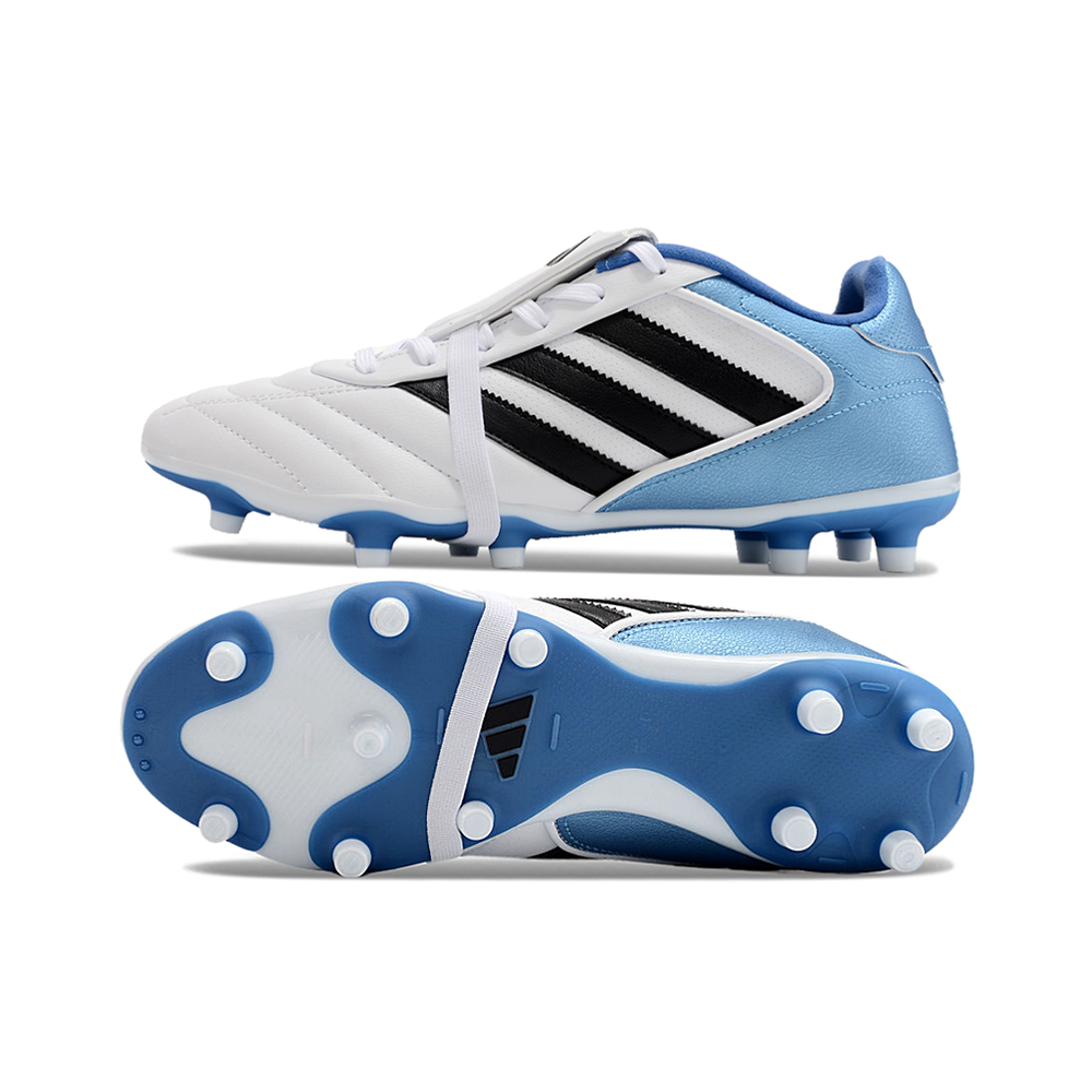 Chuteira Campo Adidas Copa Gloro 2 FG Branca, Azul e Preta