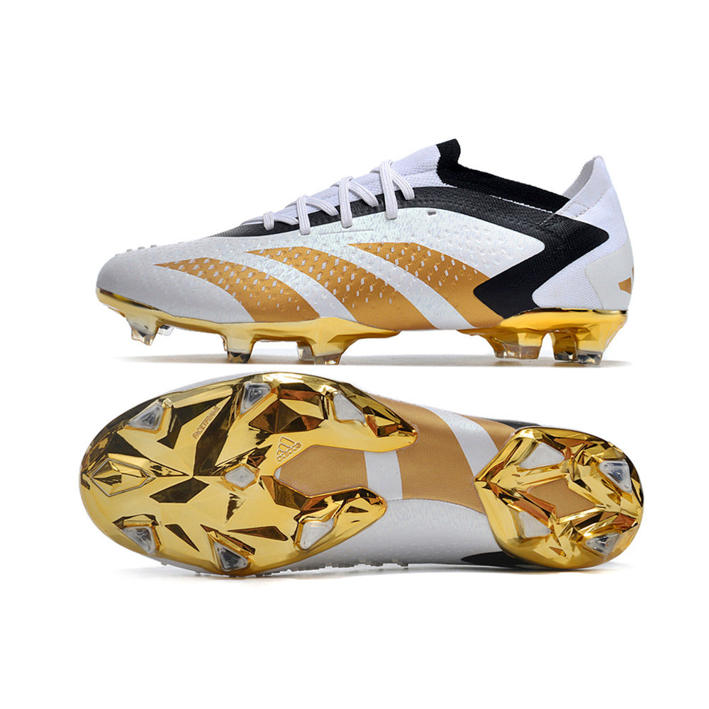 Chuteira Campo Adidas Predator Accuracy.1 Low Bellingham FG Branca e Dourada