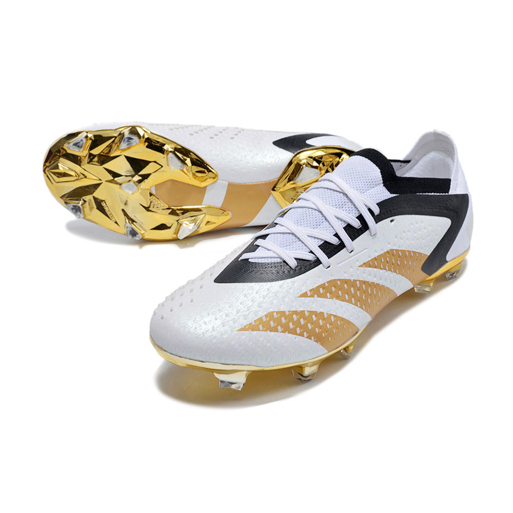 Chuteira Campo Adidas Predator Accuracy.1 Low Bellingham FG Branca e Dourada