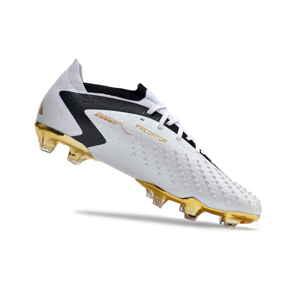 Chuteira Campo Adidas Predator Accuracy.1 Low Bellingham FG Branca e Dourada
