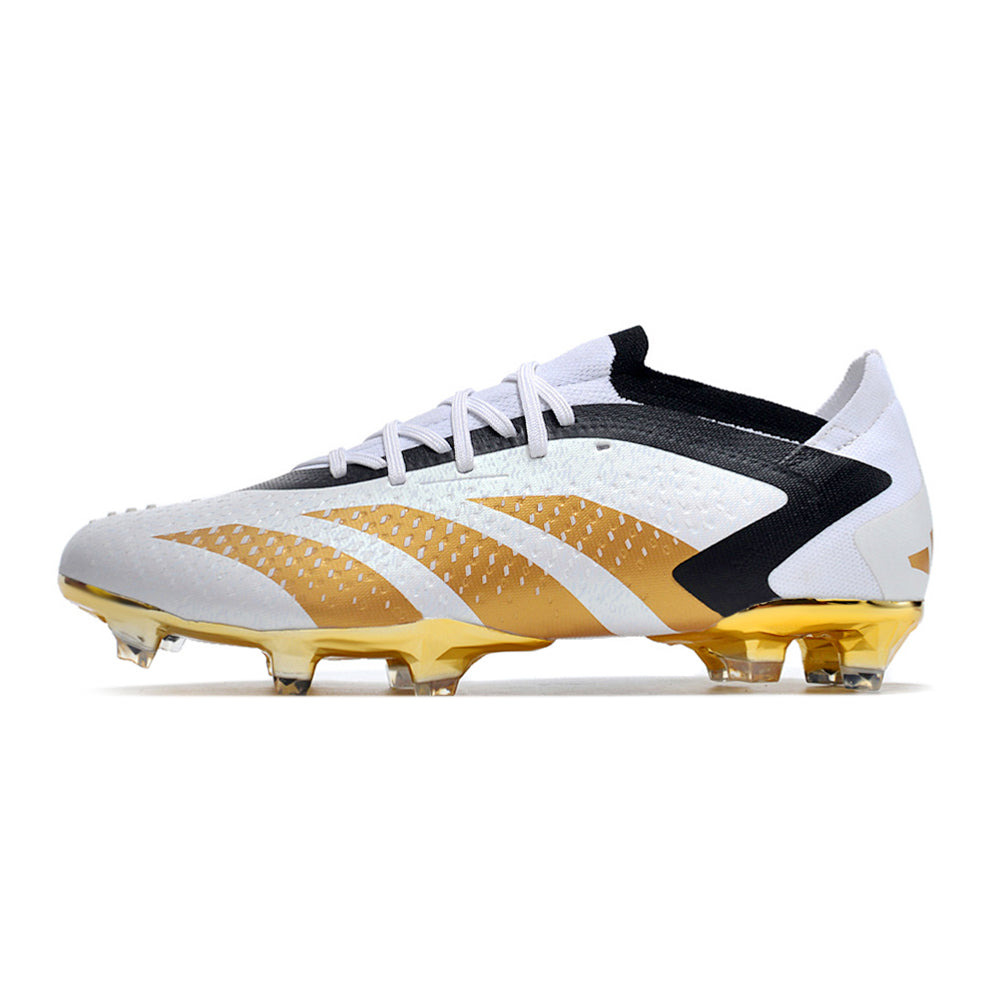 Chuteira Campo Adidas Predator Accuracy.1 Low Bellingham FG Branca e Dourada