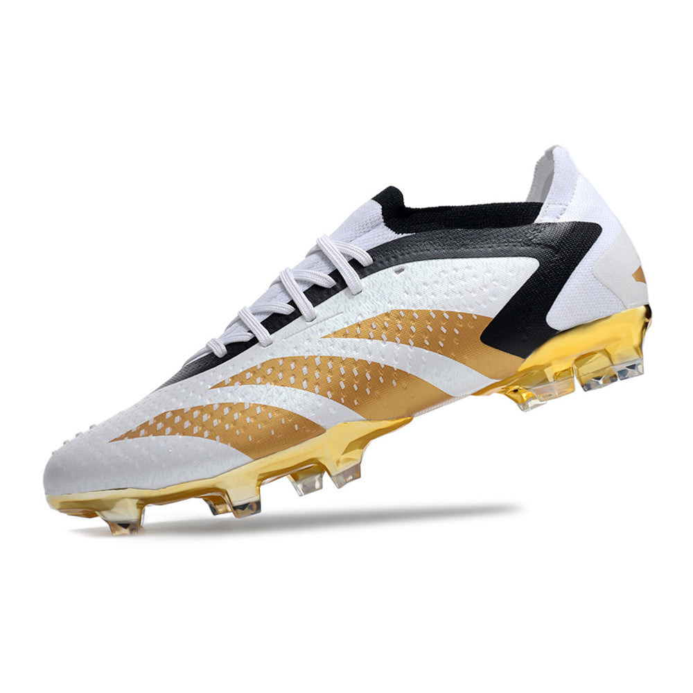 Chuteira Campo Adidas Predator Accuracy.1 Low Bellingham FG Branca e Dourada