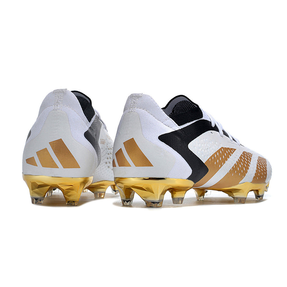 Chuteira Campo Adidas Predator Accuracy.1 Low Bellingham FG Branca e Dourada