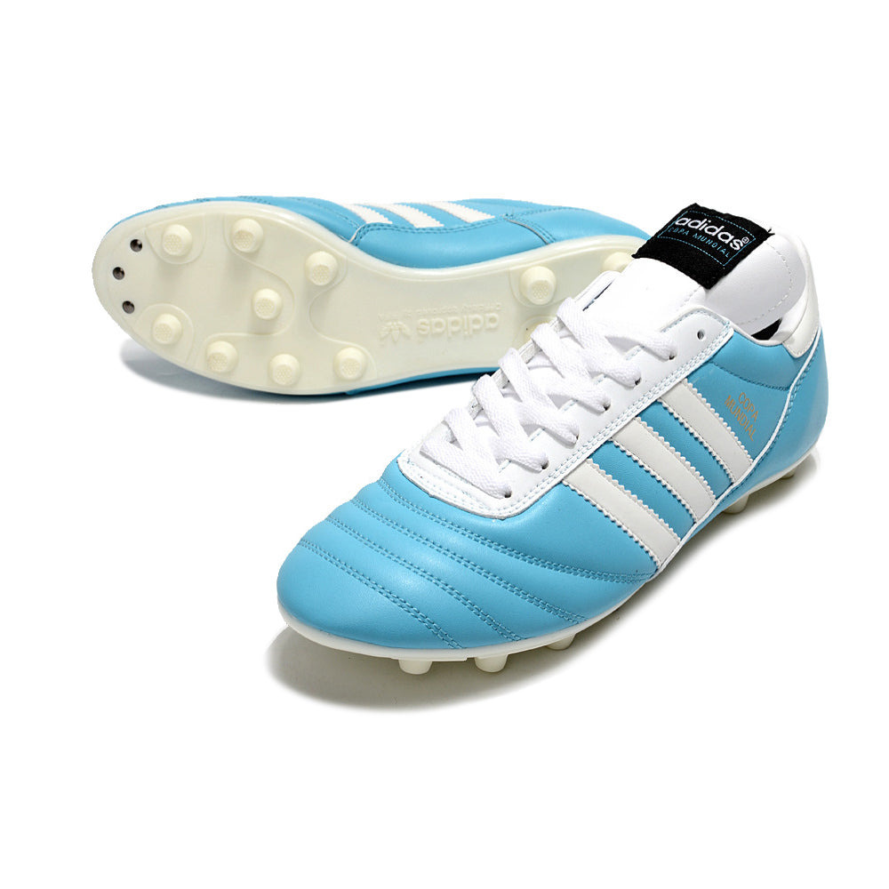 Chuteira Campo Adidas Copa Mundial FG Azul e Branco 