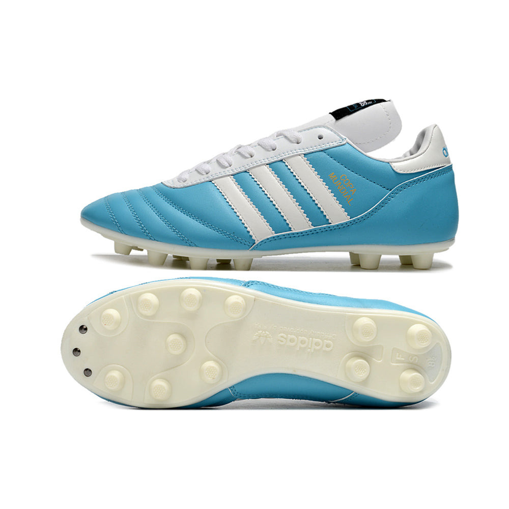 Chuteira Campo Adidas Copa Mundial FG Azul e Branco 