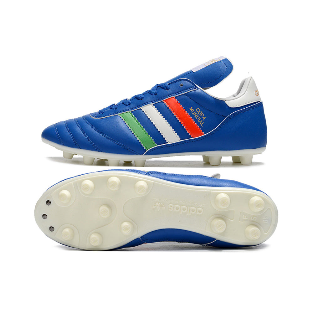 Chuteira Campo Adidas Copa Mundial FG Azul, Branca, Vermelha e Verde 
