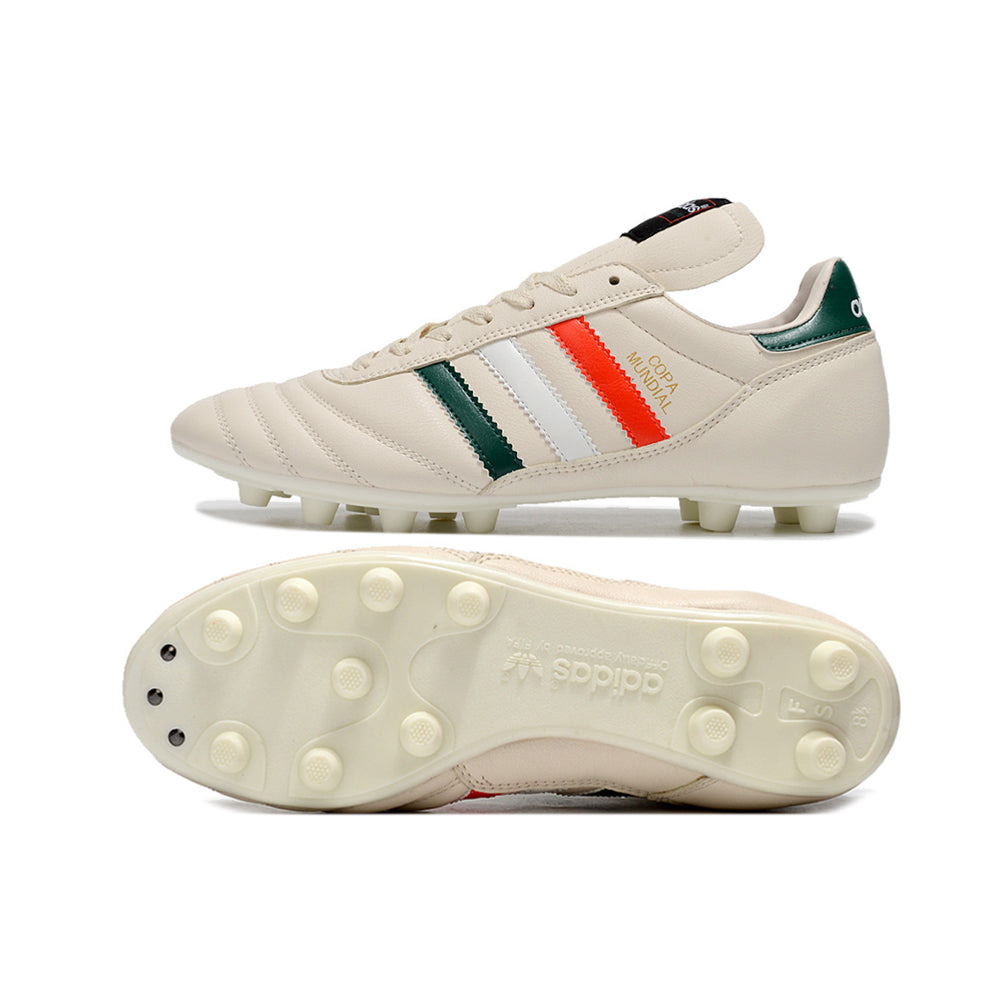 Chuteira Campo Adidas Copa Mundial FG Branca, Verde e Vermelho 