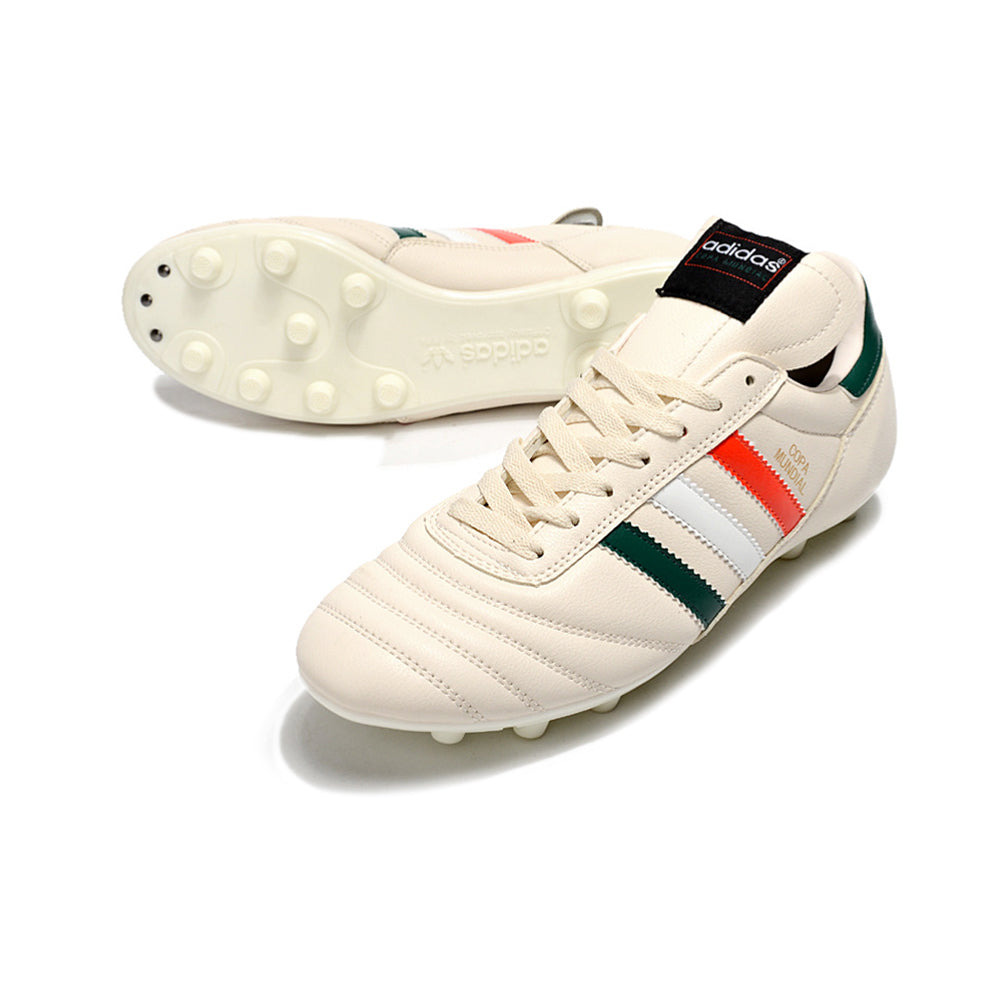 Chuteira Campo Adidas Copa Mundial FG Branca, Verde e Vermelho 