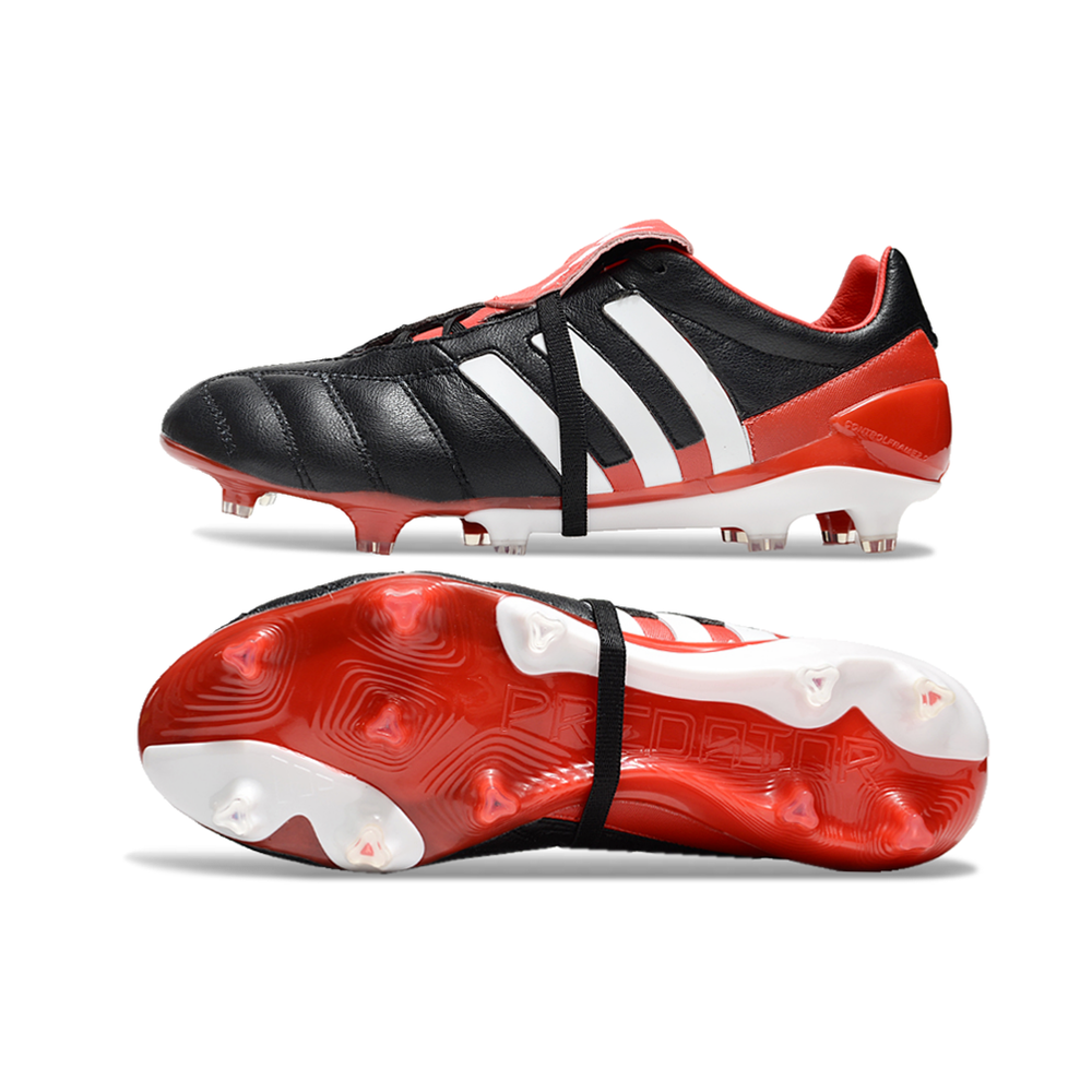 Chuteira Campo Adidas Predator Mania FG Preta e Vermelha 