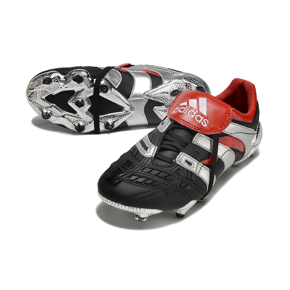 Chuteira Campo Adidas Predator Precision FG Preta e Vermelha 