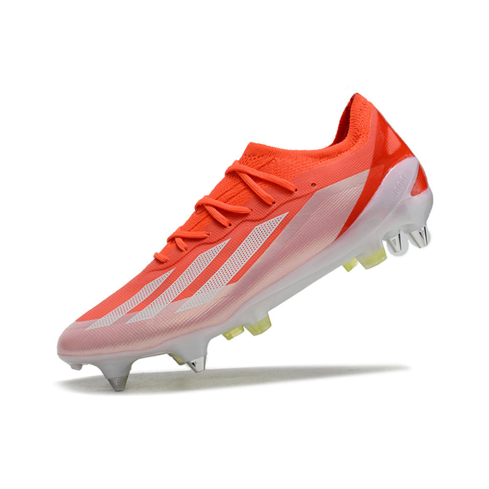 Chuteira Campo Adidas X Crazyfast Messi.1  Ponta de Aluminio Vermelha e Branca 