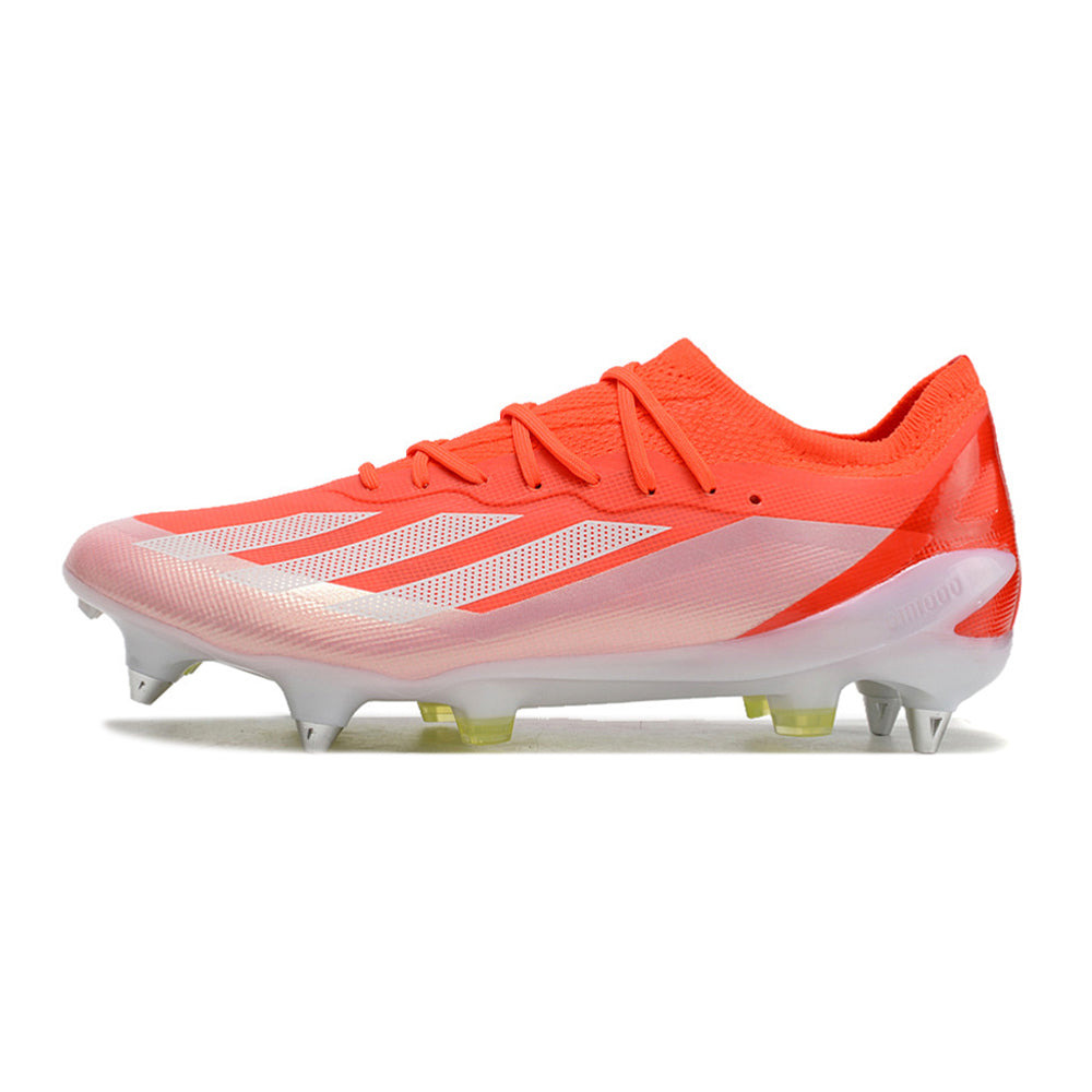 Chuteira Campo Adidas X Crazyfast Messi.1  Ponta de Aluminio Vermelha e Branca 