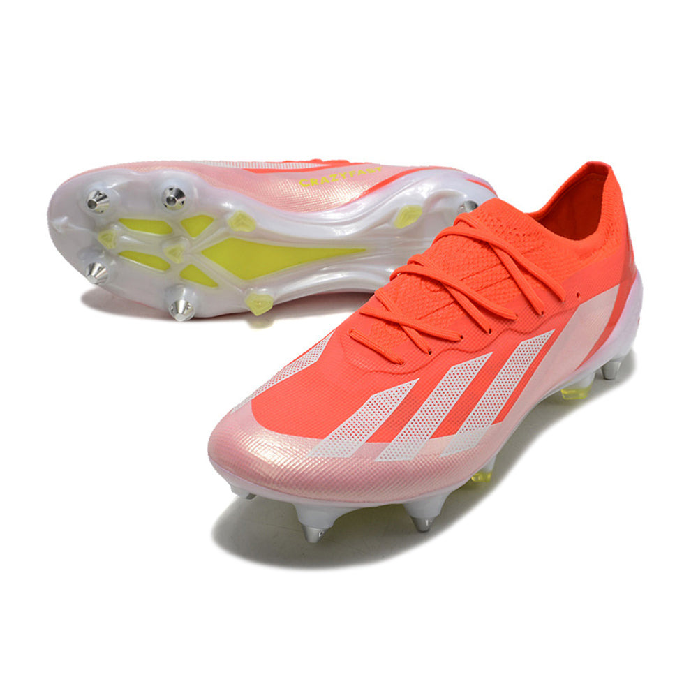 Chuteira Campo Adidas X Crazyfast Messi.1  Ponta de Aluminio Vermelha e Branca 