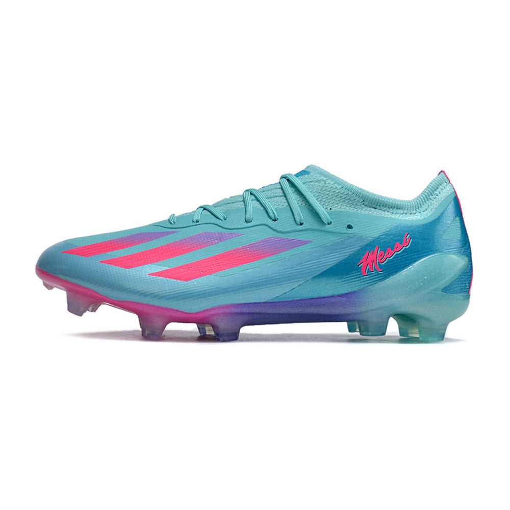 Chuteira Campo Adidas X CrazyFast Messi.1 FG Azul e Rosa 