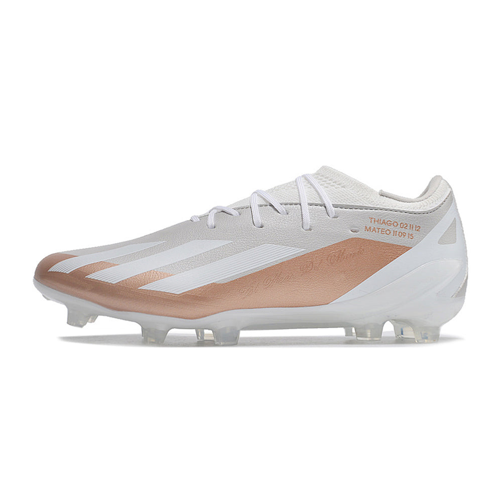 Chuteira Campo Adidas X Crazyfast Messi.1 FG Branca e Dourada 