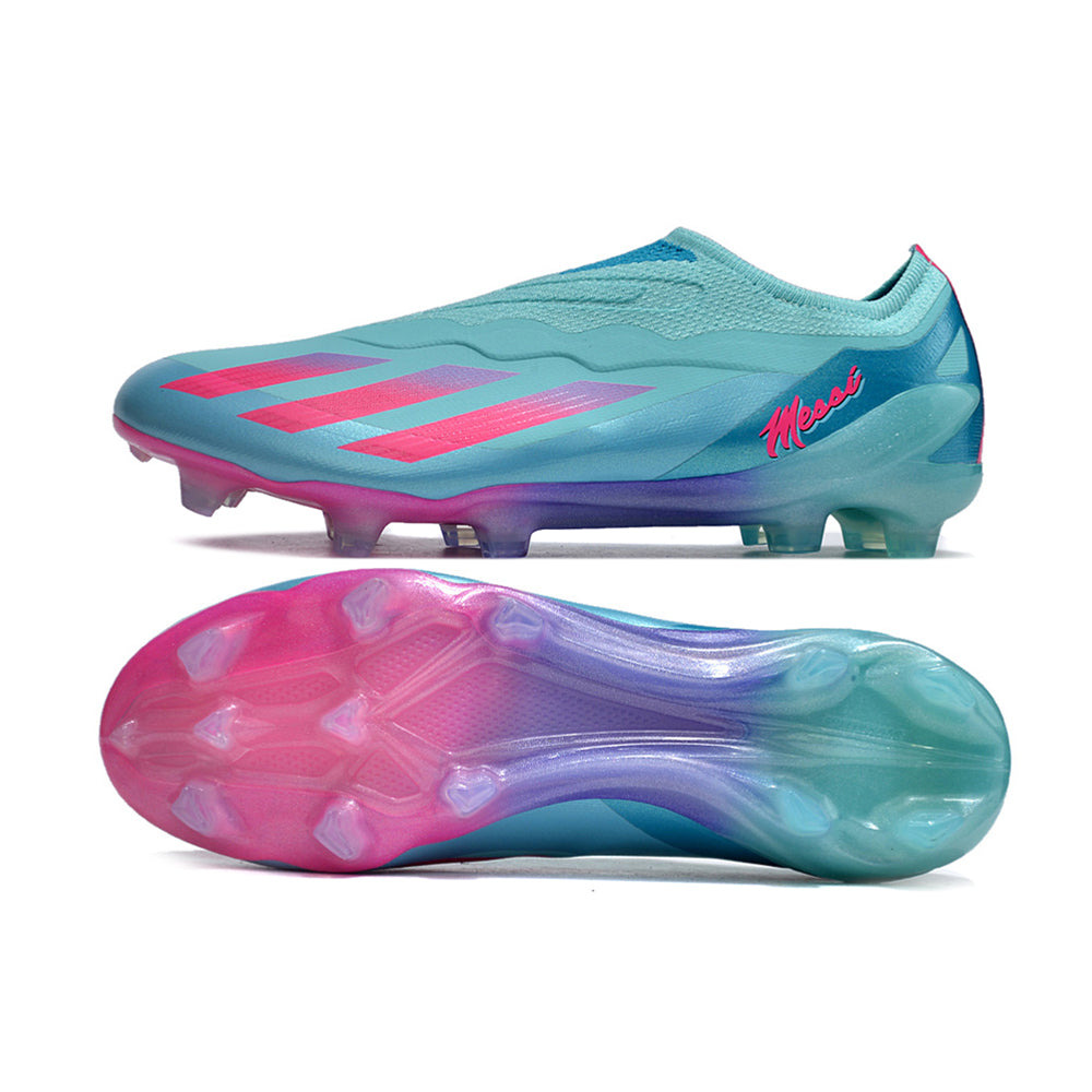 Chuteira Campo Adidas X CrazyFast Messi.1 LL FG Azul e Rosa 