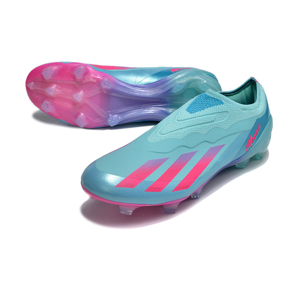 Chuteira Campo Adidas X CrazyFast Messi.1 LL FG Azul e Rosa 