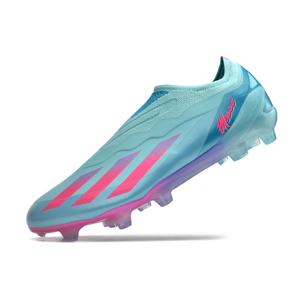 Chuteira Campo Adidas X CrazyFast Messi.1 LL FG Azul e Rosa 