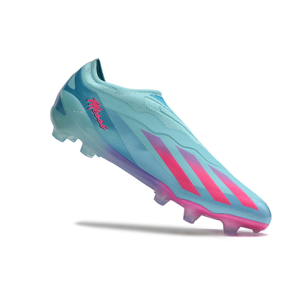 Chuteira Campo Adidas X CrazyFast Messi.1 LL FG Azul e Rosa 