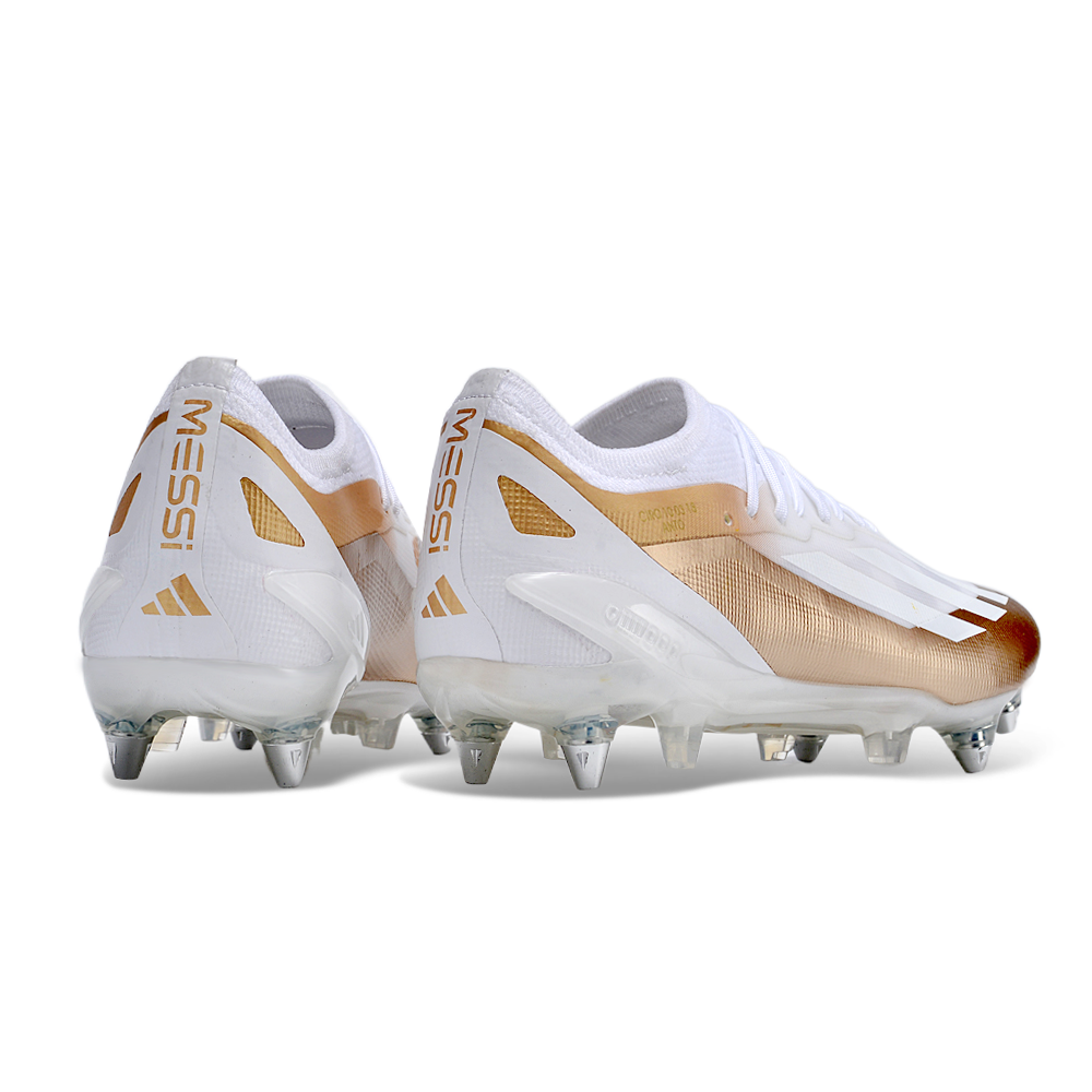 Chuteira Campo Adidas X Crazyfast Messi.1 Ponta de Aluminio Branca 