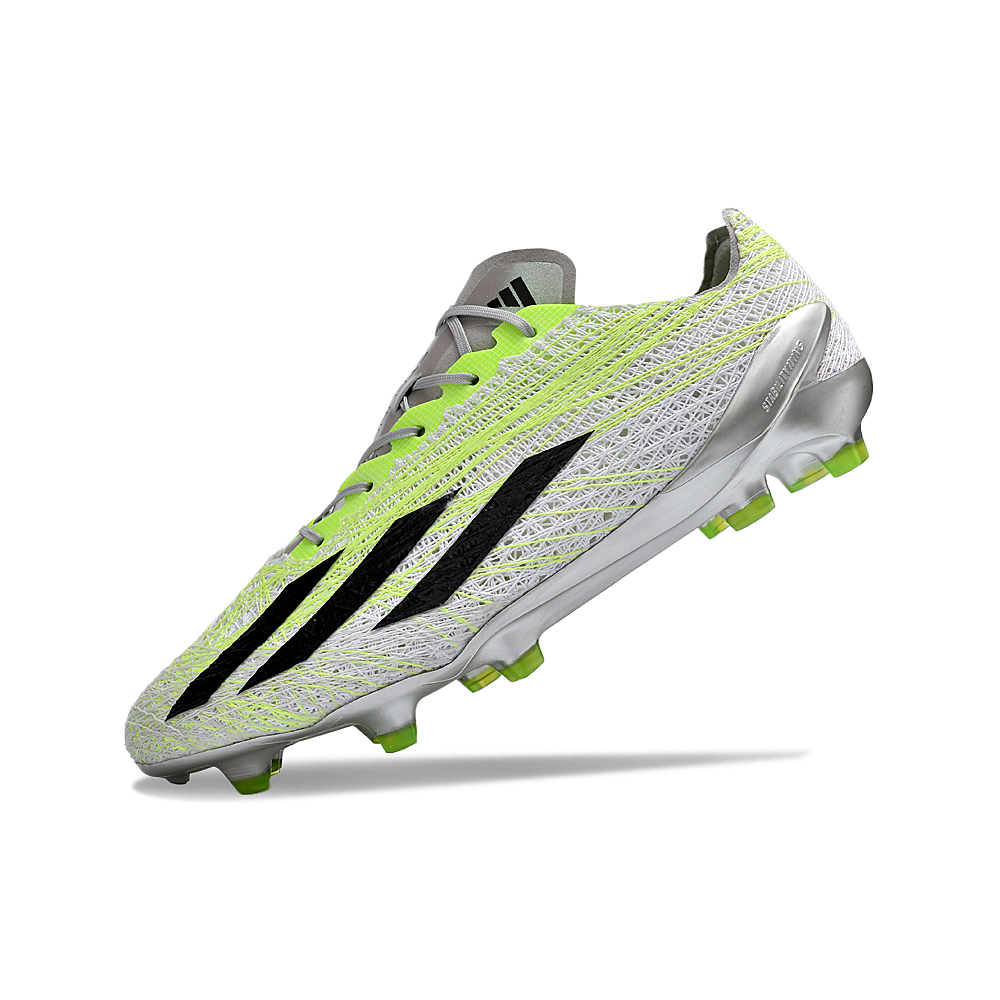 Chuteira Campo Adidas X Crazyfast+ FG Branca e Verde 