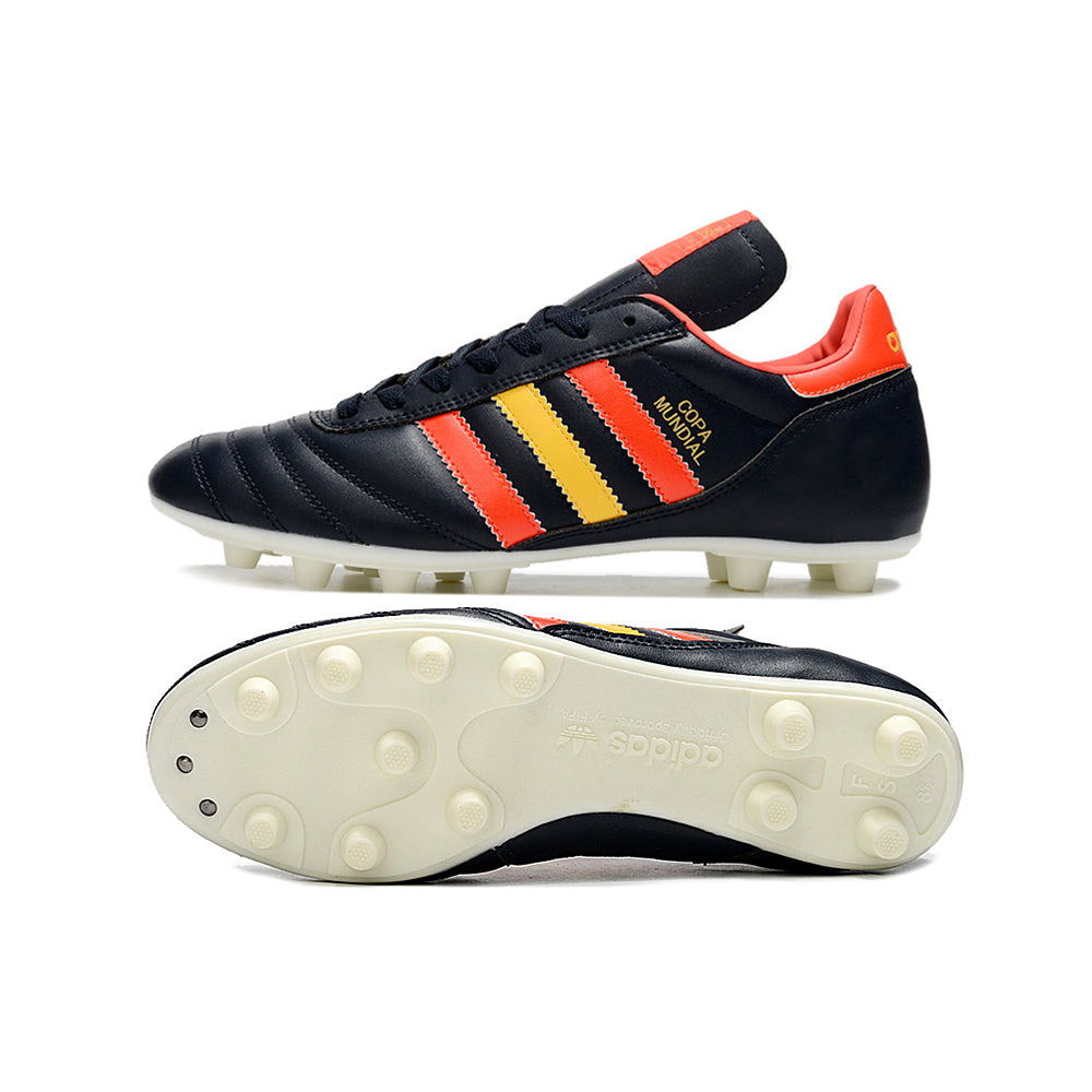 Chuteira Campo Adidas Copa Mundial FG Preta, Vermelho e Amarelo 