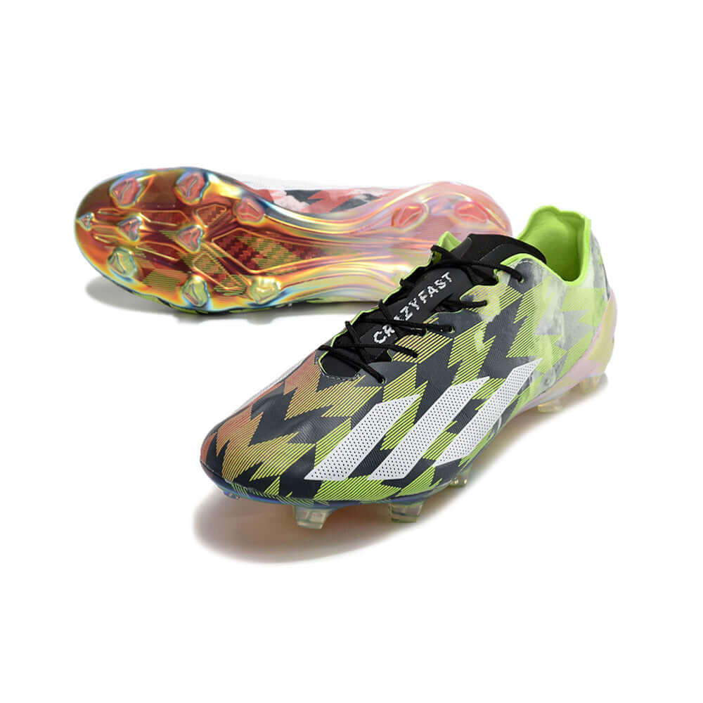 Chuteira Campo Adidas X Crazyfast+ FG Vermelha e Verde 