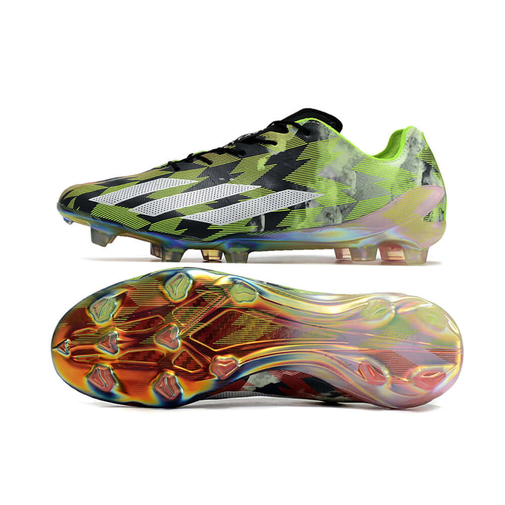 Chuteira Campo Adidas X Crazyfast+ FG Vermelha e Verde 