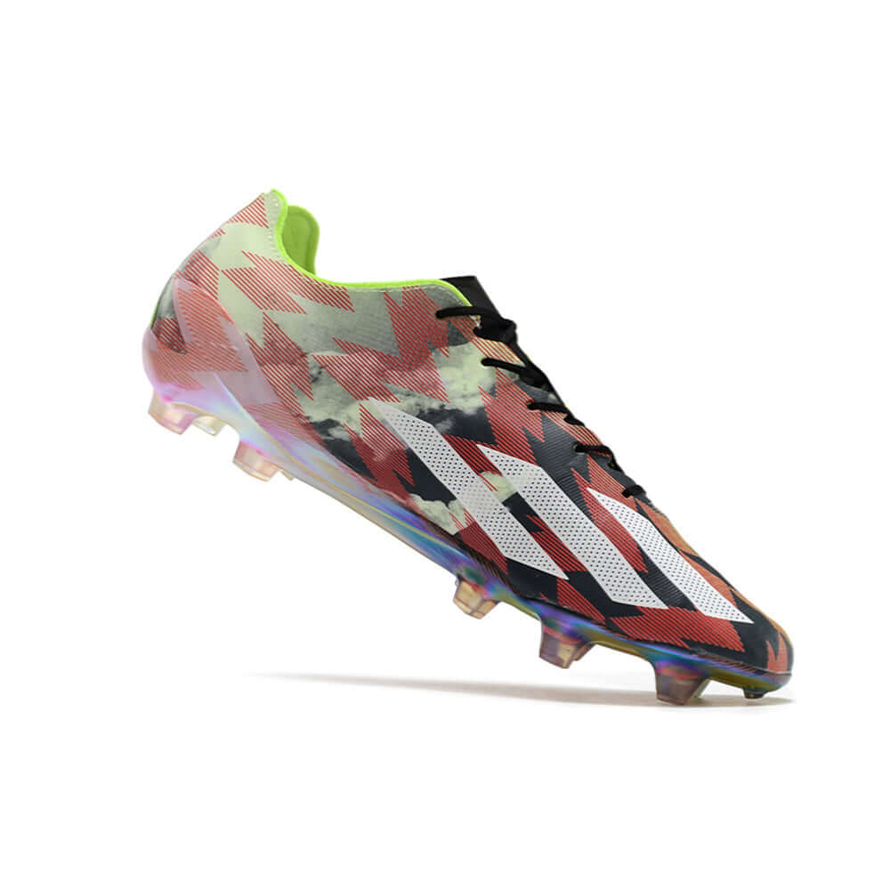 Chuteira Campo Adidas X Crazyfast+ FG Vermelha e Verde 