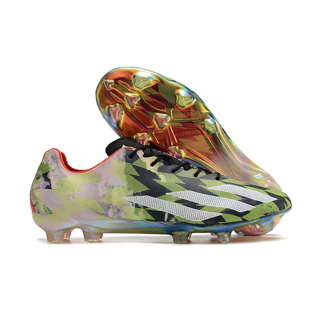 Chuteira Campo Adidas X Crazyfast+ FG Vermelha e Verde 