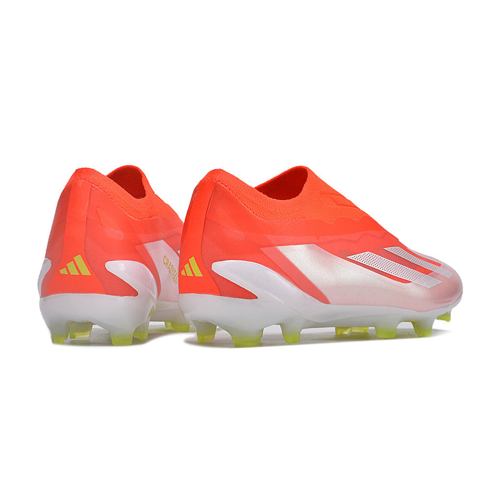 Chuteira Campo Adidas X Crazyfast+ FG Vermelho e Branco 