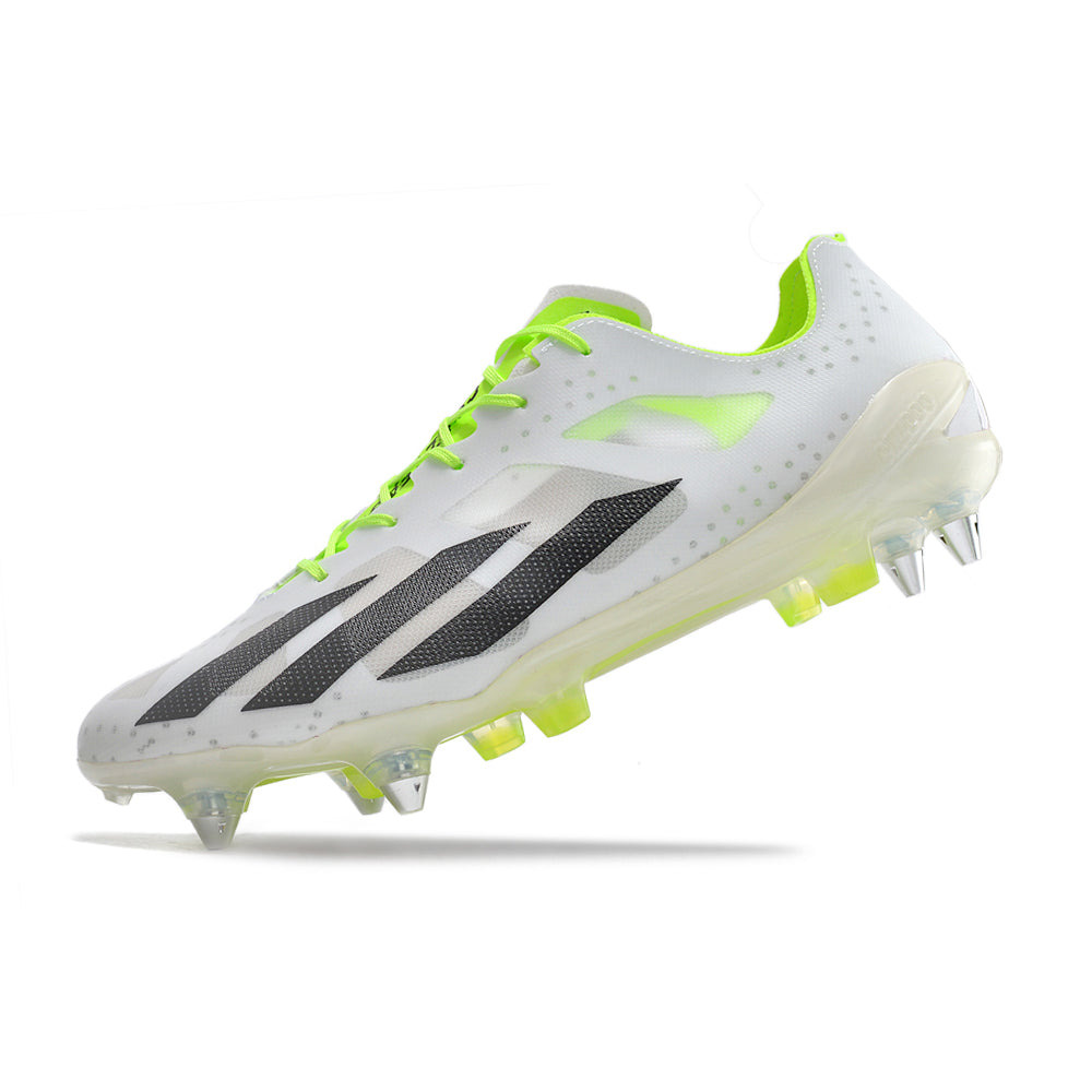 Chuteira Campo Adidas X Crazyfast+ Ponta de Aluminio Branca e Verde 
