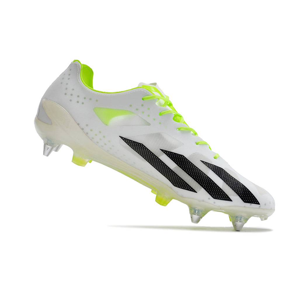 Chuteira Campo Adidas X Crazyfast+ Ponta de Aluminio Branca e Verde 