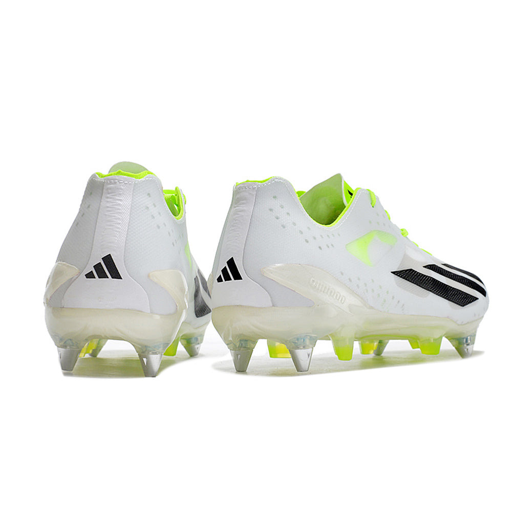 Chuteira Campo Adidas X Crazyfast+ Ponta de Aluminio Branca e Verde 