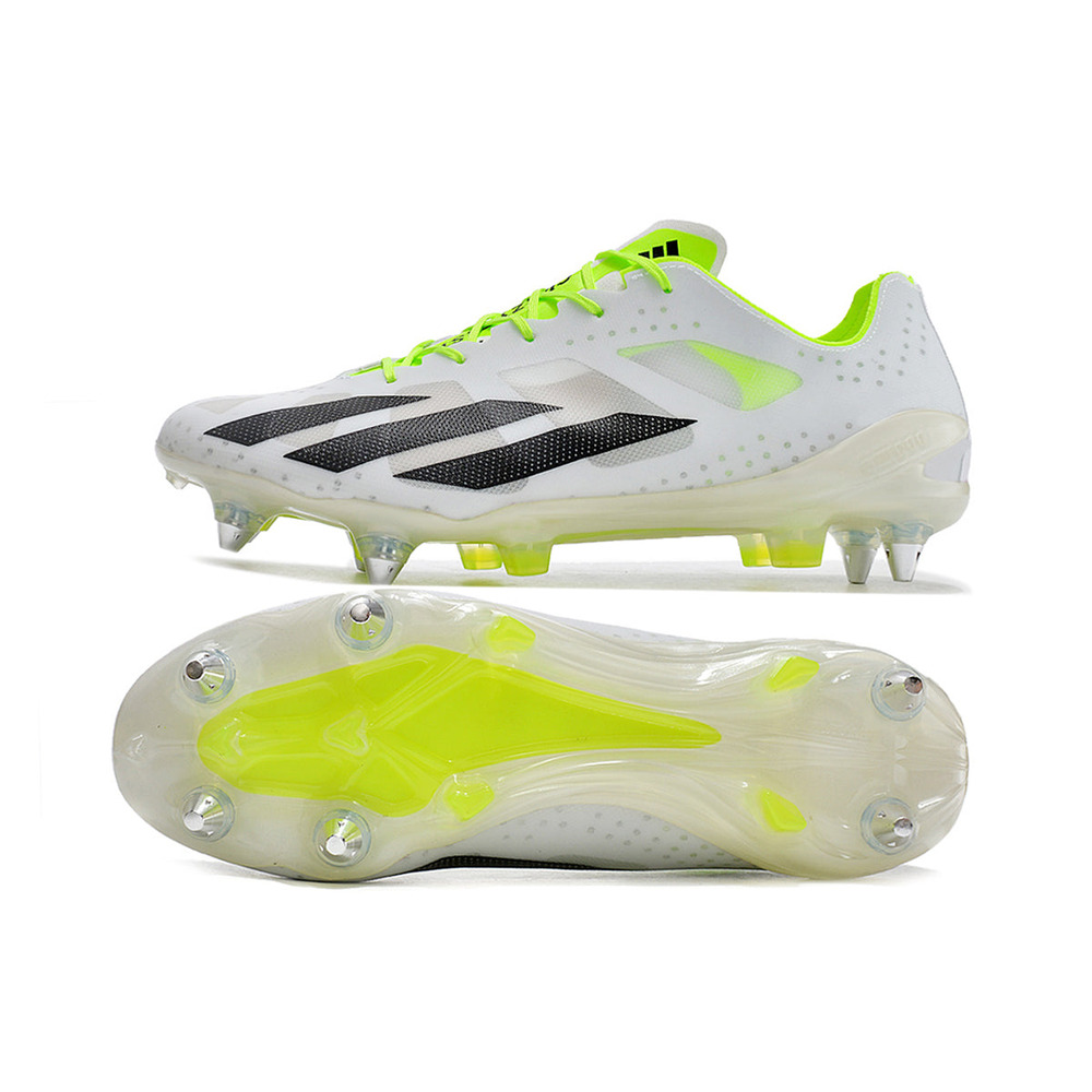 Chuteira Campo Adidas X Crazyfast+ Ponta de Aluminio Branca e Verde 