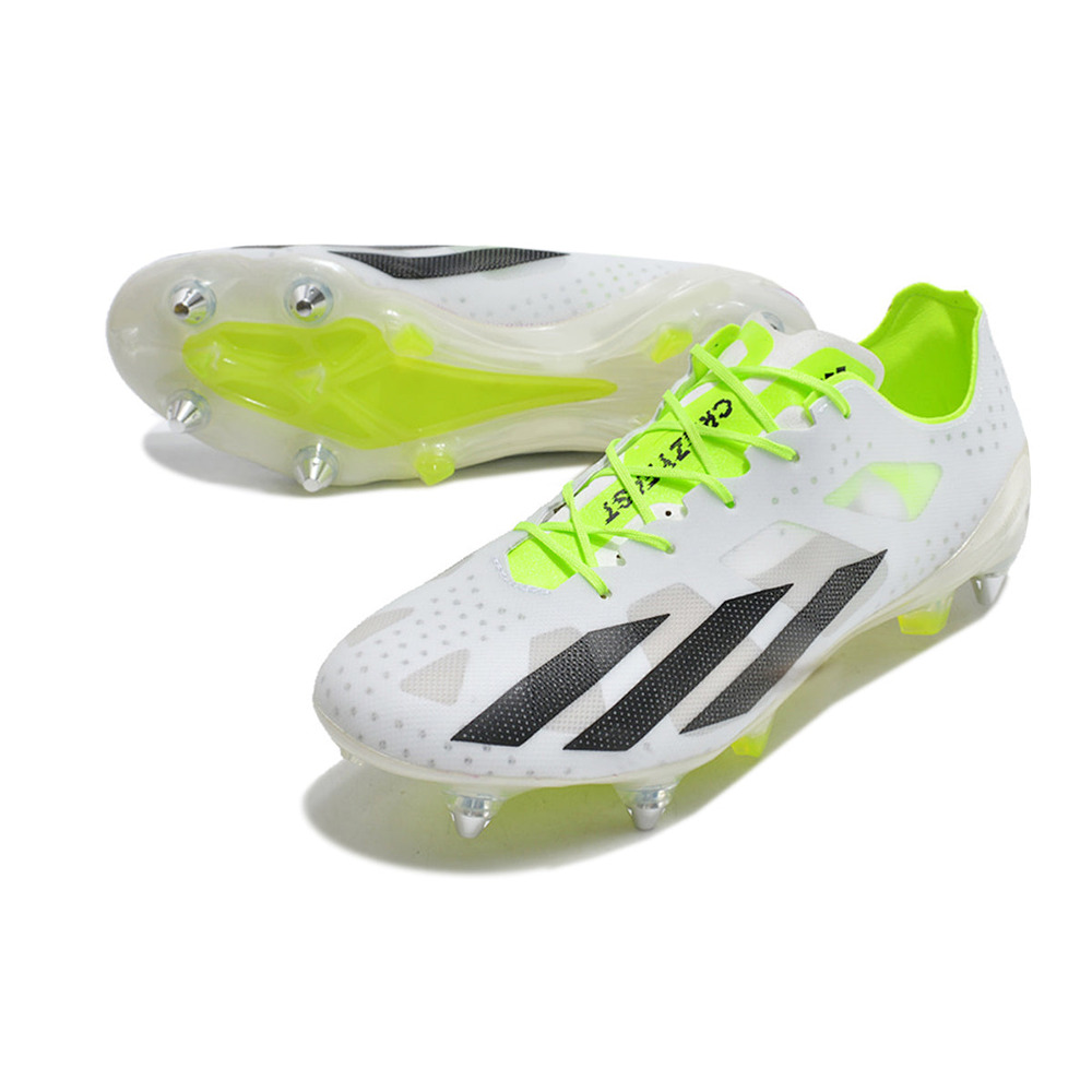 Chuteira Campo Adidas X Crazyfast+ Ponta de Aluminio Branca e Verde 