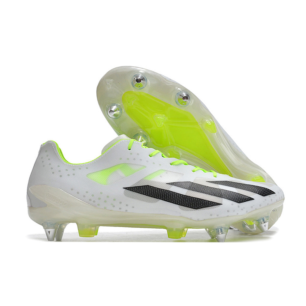 Chuteira Campo Adidas X Crazyfast+ Ponta de Aluminio Branca e Verde 