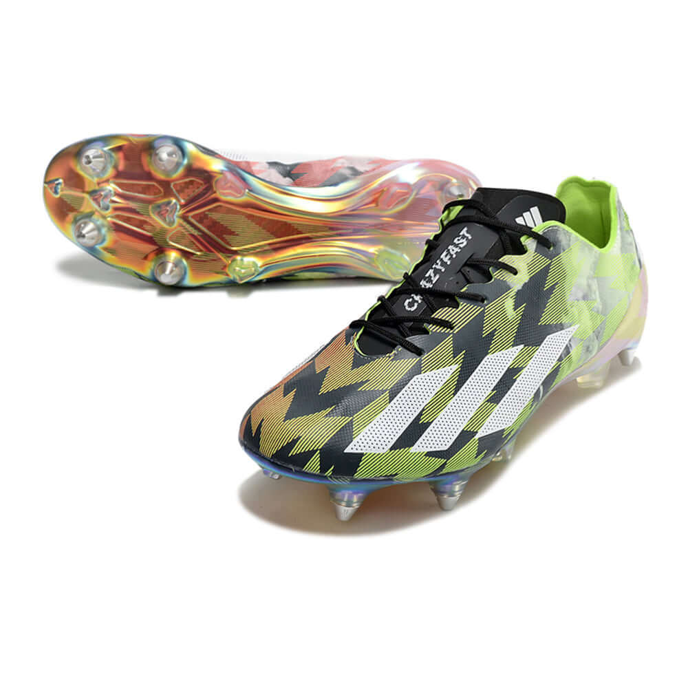 Chuteira Campo Adidas X Crazyfast+ Ponta de Aluminio Vermelha e Verde 