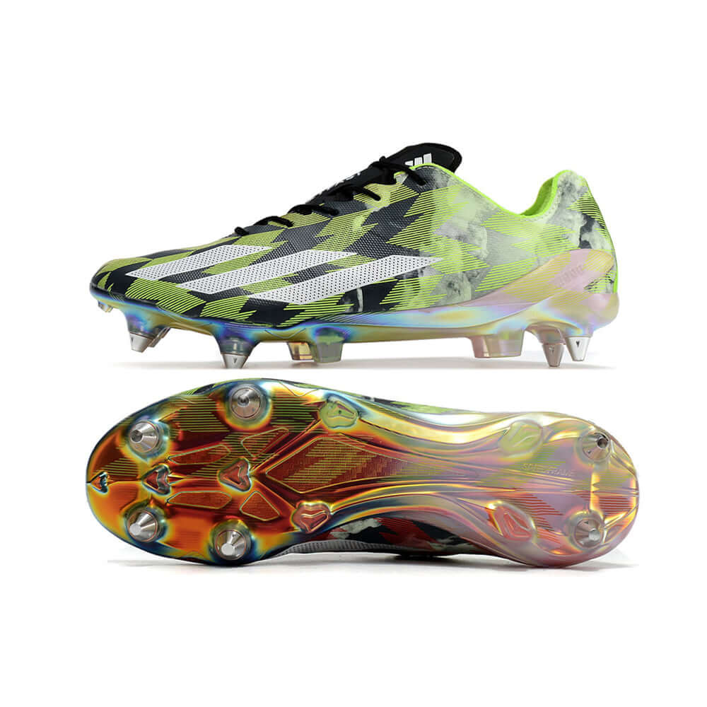Chuteira Campo Adidas X Crazyfast+ Ponta de Aluminio Vermelha e Verde 