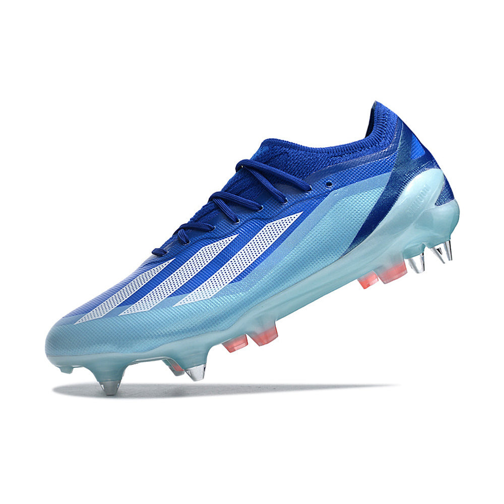 Chuteira Campo Adidas X Crazyfast.1 Ponta de Aluminio Azul 