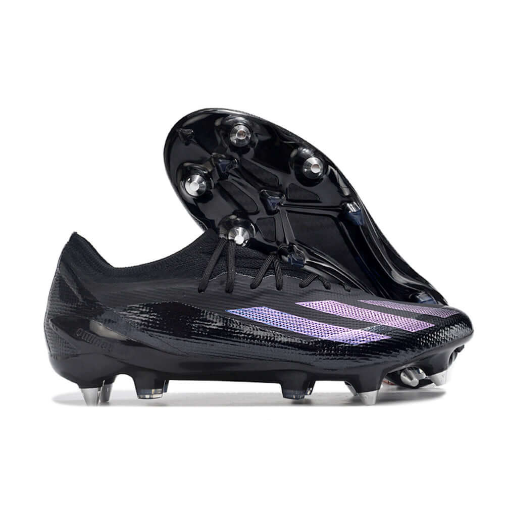 Chuteira Campo Adidas X Crazyfast.1 Ponta de Aluminio Preta e Azul 