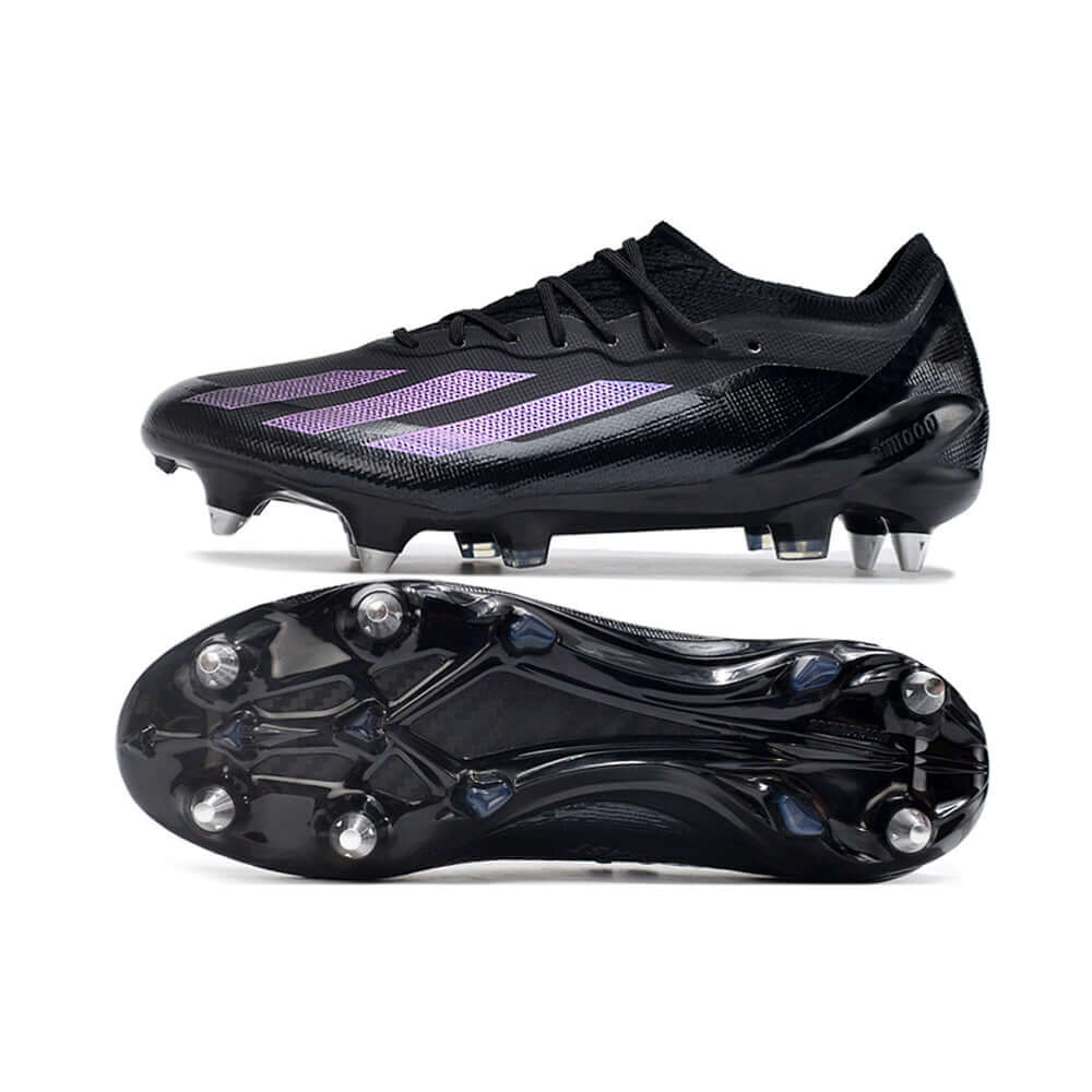 Chuteira Campo Adidas X Crazyfast.1 Ponta de Aluminio Preta e Azul 