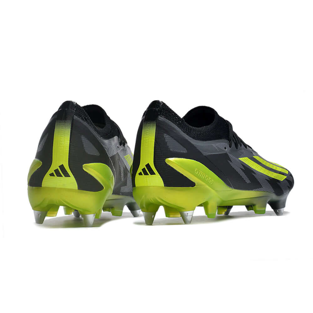 Chuteira Campo Adidas X CrazyFast.1 Ponta de Aluminio Preta e Verde 